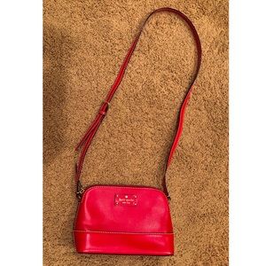 Kate Spade New York red, leather, crossbody purse